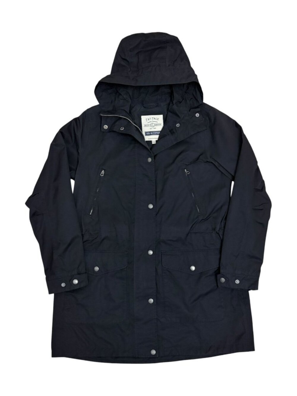 FAT FACE Waterproof Rain Coat Jacket Black Outdoor Windbreaker Womens Large